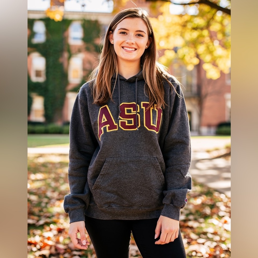 Vintage Champion ASU Charcoal Hoodie